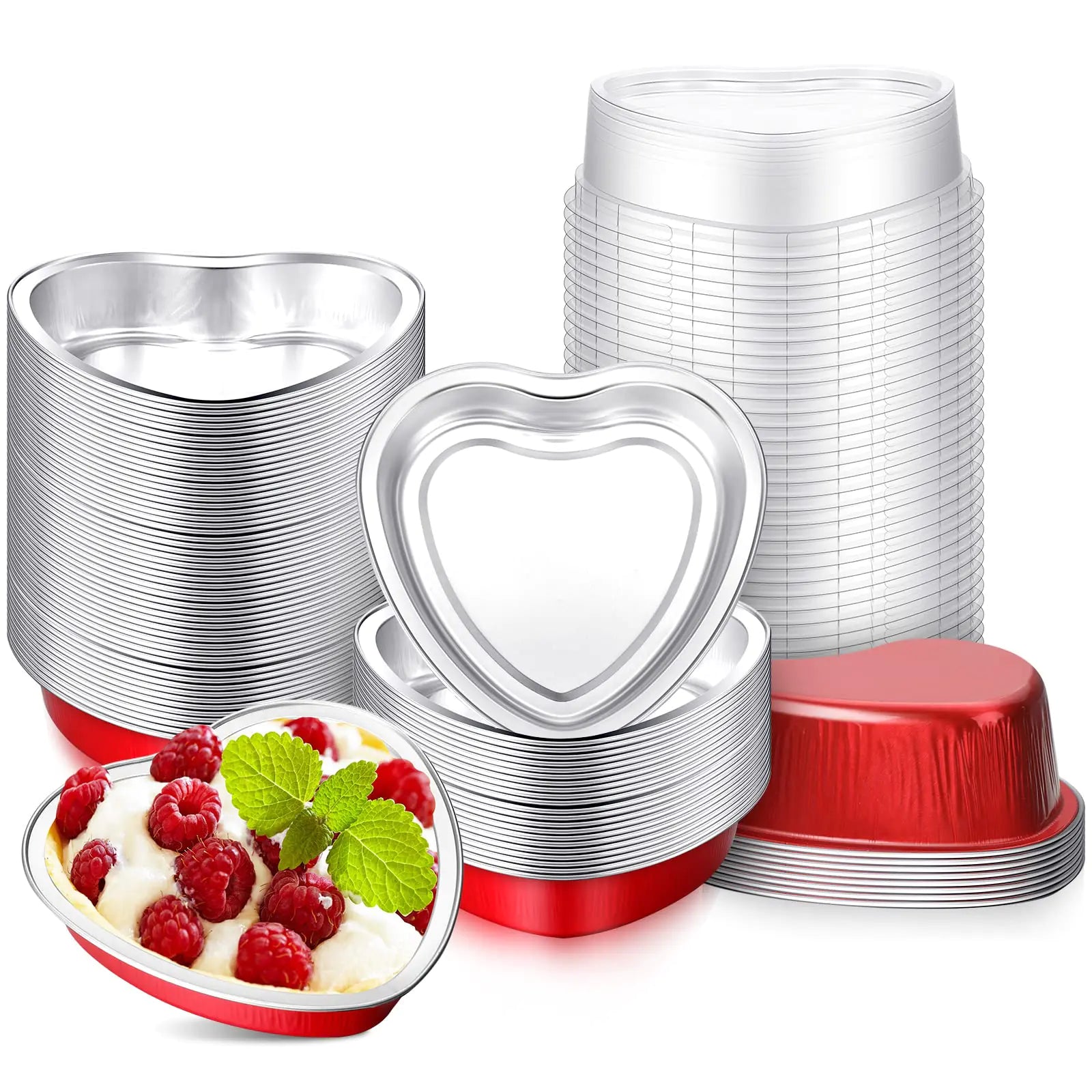 50 Set 9 oz Heart Shaped Cake Pans