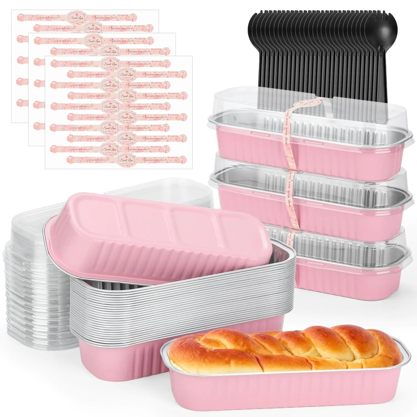 60 Pack 6.8oz Baking Pans with Lids
